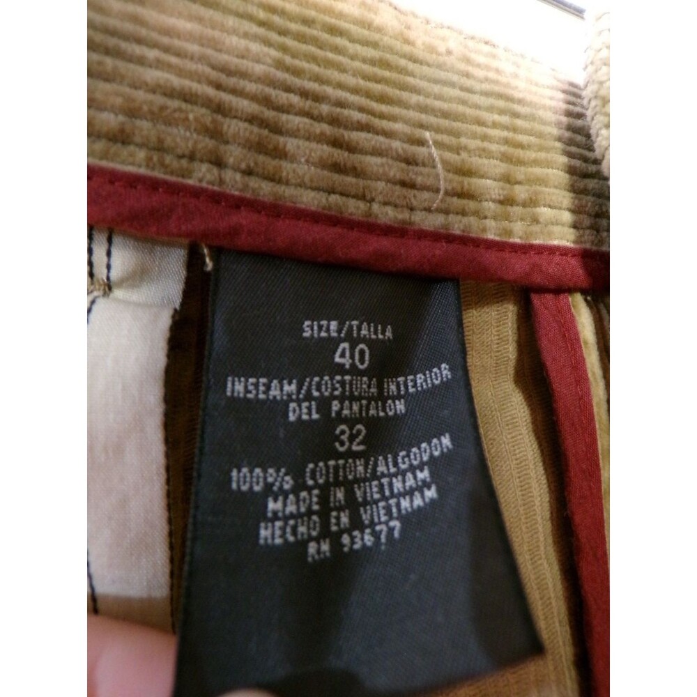 St Johns Bay Men's Corduroy Dress Pants Beige Pleated 40x32 Straight - Picture 4 of 5